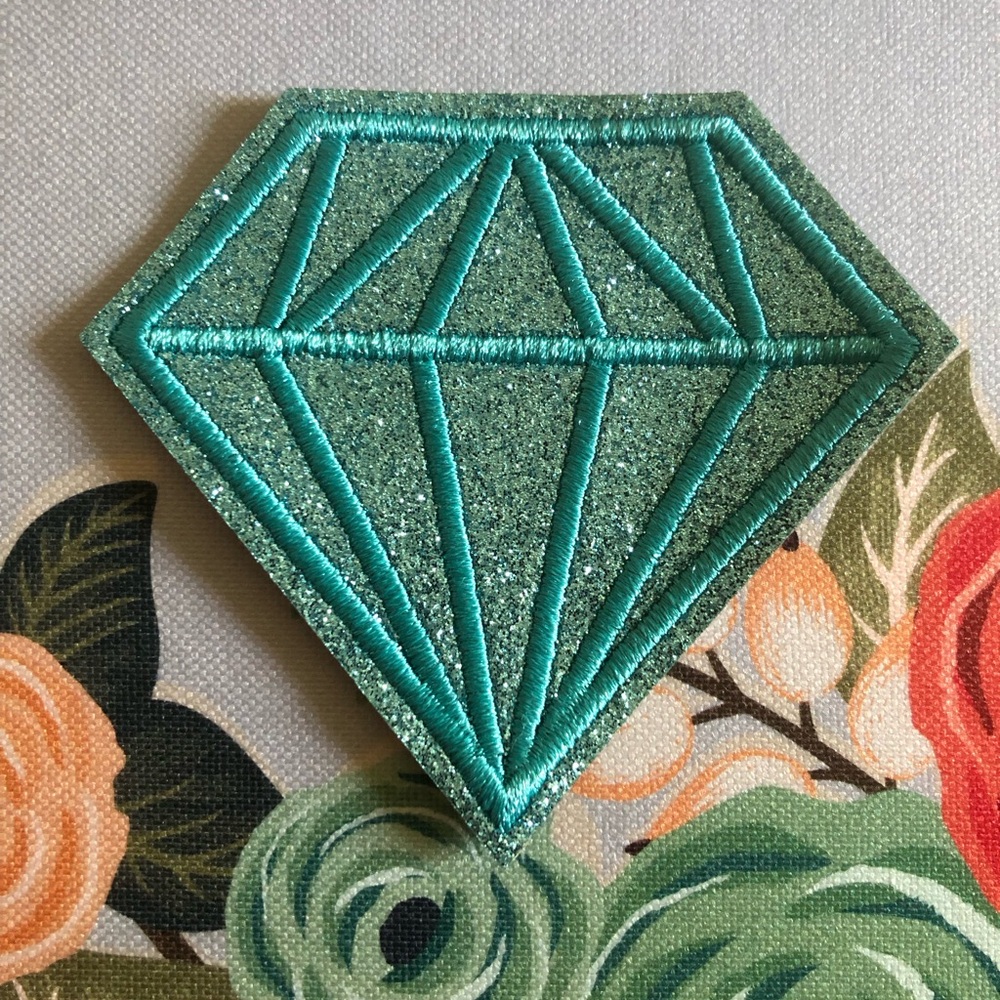 Teal Glitter Diamond Patch - Women Accessories